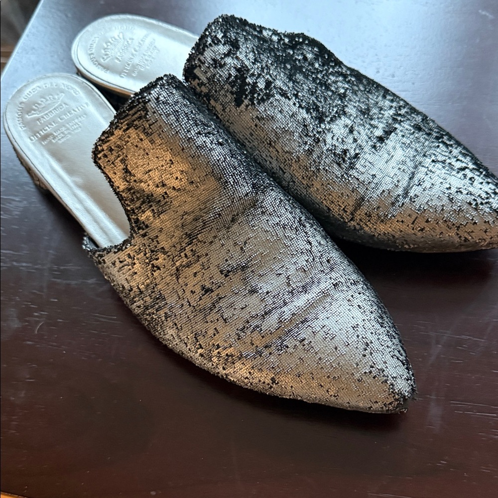 Officine Creative Metallic Silver Mules - Picture 9 of 10